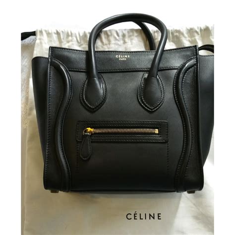 sac celine luggage mini noir prix|Sac à main en cuir luggage Celine Noir en Cuir .